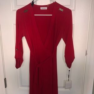 Red Calvin Klein dress with strings